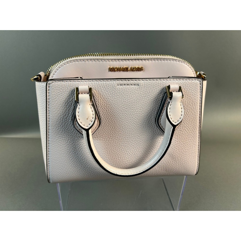 Michael Kors Pink Pebbled Leather Satchel and Dome Pouch 2-in-1 Handbag Set